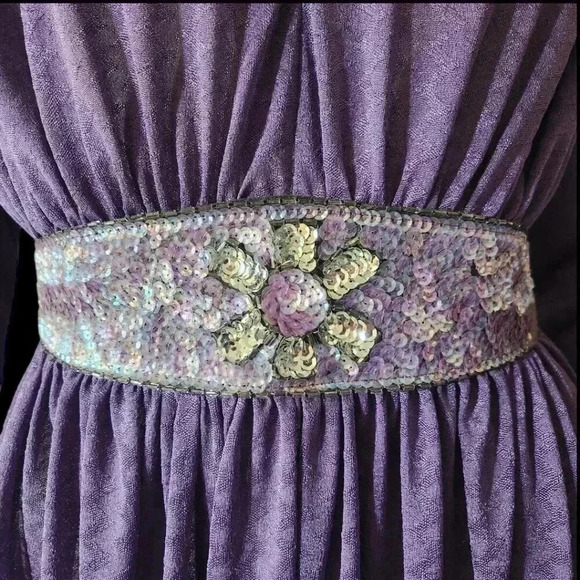 Vintage 70s Sequin Shubette of London Party Dress S/XS - Picture 9 of 10